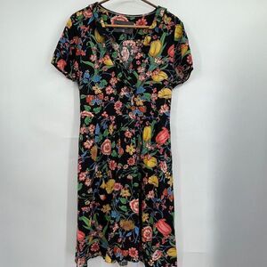 Anthropologie Maeve Multicolor Bloedel Floral Butterfly Shift Dress Size 6